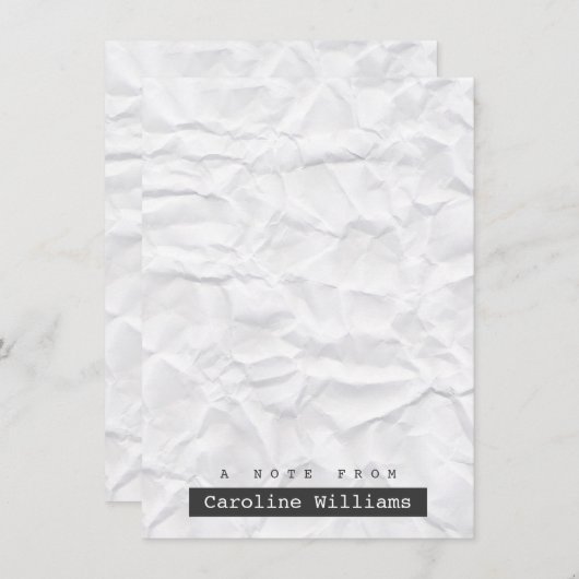 Personalisierte Notizzettel mit geruchtem weißem P Mitteilungskarte (Vorne/Hinten)