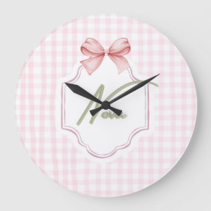 Personalisierte Nova Baby Girl Nursery Schleife &  Große Wanduhr