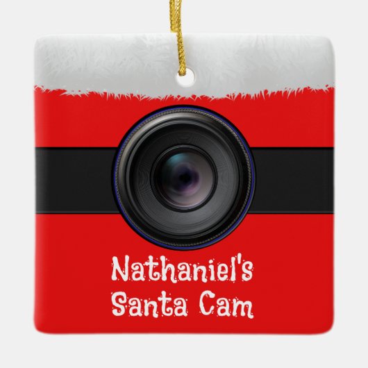 Personalisierte Novelty Santa Camera Keramikornament (Vorderseite)