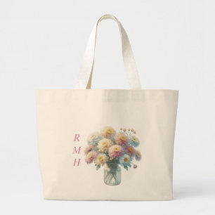 Personalisierte November-Chrysantheme-Tragetasche Jumbo Stoffbeutel