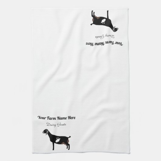 Personalisierte Nubische Milchziege Geschirrtuch (Vertikal)