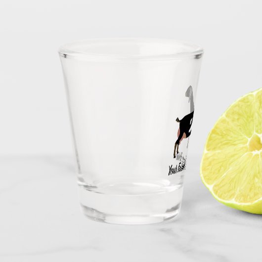 Personalisierte Nubische Milchziege Schnapsglas (Links)