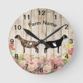Personalisierte Nubische Milchziegenfarm Runde Wanduhr (Vorderseite)