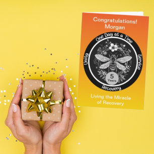 Personalisierte Nüchternheits-Meilenstein-Karte Karte