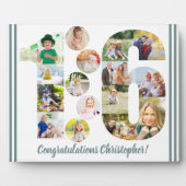 Personalisierte Nummer 16 FotoCollage 16. Geburtst Fotoplatte (Vorderseite)