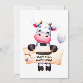 Personalisierte Nummer 2 Vater Joke Funny Cow Neuj Einladung