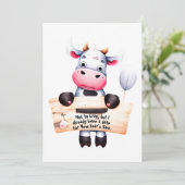 Personalisierte Nummer 3 Vater Joke Funny Cow Neuj Einladung (Stehend Vorderseite)