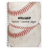 Personalisierte Nummer eins Baseballspieler Rustik Notizblock (Vorderseite)