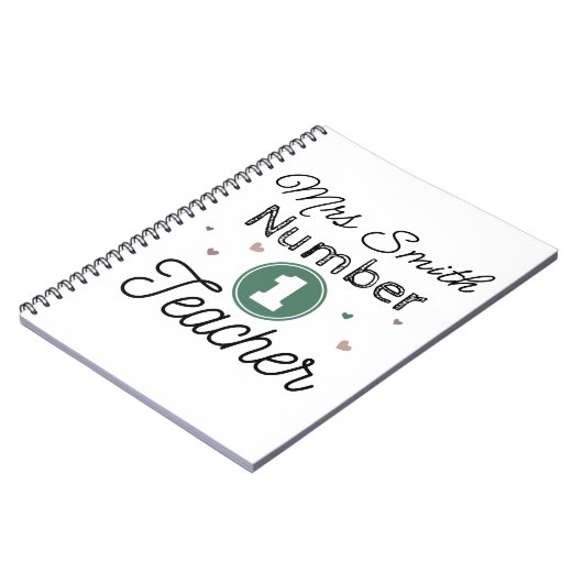 Personalisierte Nummer Eins-Lehrer-Geschenkpapier Notizblock (Linke Seite)