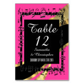 Personalisierte Nummer in heißen Rosa, Schwarz und Tischnummer (Vorderseite)