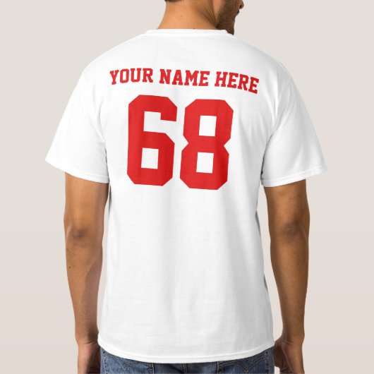 Personalisierte Nummern Name Rot T-Shirt (Rückseite)