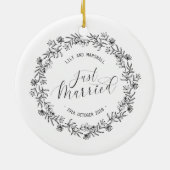Personalisierte nur verheiratete Keramik Keramik Ornament (Hinten)