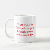 Personalisierte Nurse RN mit Individuelle Name und Kaffeetasse (Links)