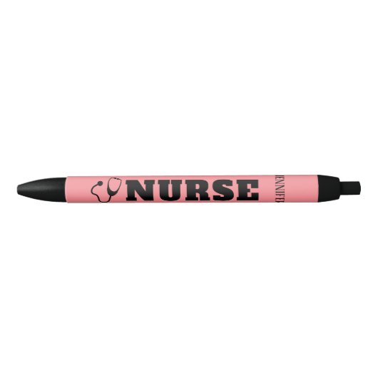 Personalisierte Nurse Stethoscope Coral Pink Kugelschreiber (Vorderseite)