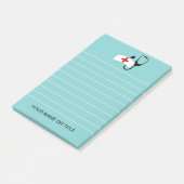 Personalisierte Nurse Stethoscope Medical Post-it Klebezettel (angewinkelt)