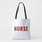 Personalisierte NURSE-Text-Aussage Weiß Tasche (Vorderseite)