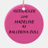 Personalisierte Nussknacker-Ballerina-Puppe Keramikornament (Hinten)