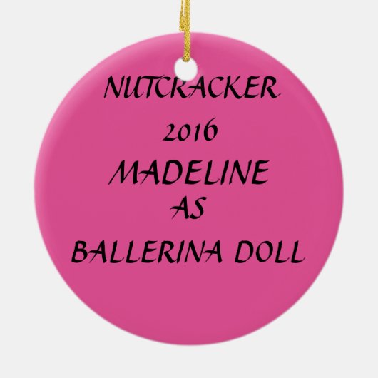 Personalisierte Nussknacker-Ballerina-Puppe Keramikornament (Hinten)