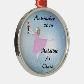 Personalisierte Nussknacker-Clara-Verzierung Silbernes Ornament (Rechts)
