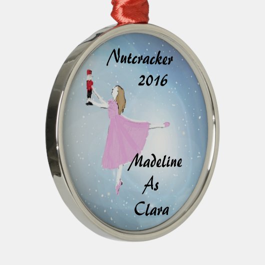 Personalisierte Nussknacker-Clara-Verzierung Silbernes Ornament (Rechts)