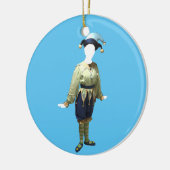 Personalisierte Nussknacker Polichinelle Keramikornament (Links)