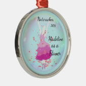 Personalisierte Nussknacker-Verzierung - Blume Silbernes Ornament (Rechts)