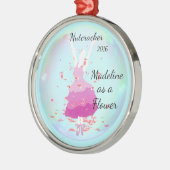 Personalisierte Nussknacker-Verzierung - Blume Silbernes Ornament (Links)