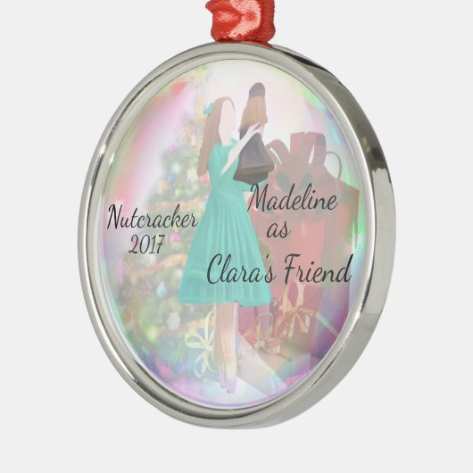 Personalisierte Nussknacker-Verzierung - Claras Silbernes Ornament (Links)