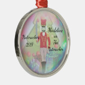 Personalisierte Nussknacker-Verzierung - der Silbernes Ornament (Rechts)