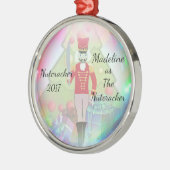 Personalisierte Nussknacker-Verzierung - der Silbernes Ornament (Links)