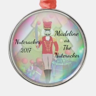 Personalisierte Nussknacker-Verzierung - der Silbernes Ornament