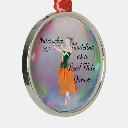 Personalisierte Nussknacker-Verzierung - Reedflöte Silbernes Ornament (Rechts)