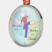 Personalisierte Nussknacker-Verzierung - Silbernes Ornament (Links)