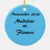 Personalisierte Nussknacker-Verzierungs-Blumen Keramik Ornament (Hinten)