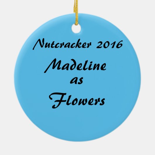 Personalisierte Nussknacker-Verzierungs-Blumen Keramik Ornament (Hinten)