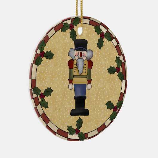 Personalisierte Nussknacker-Weihnachtsverzierung Keramik Ornament (Rechts)