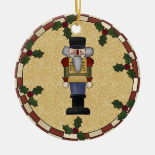 Personalisierte Nussknacker-Weihnachtsverzierung Keramik Ornament