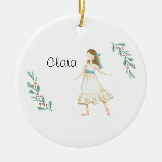 Personalisierte Nutcracker Clara Keepake Keramik o Keramik Ornament (Vorne)
