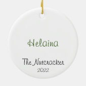 Personalisierte Nutcracker Clara Keepake Keramik o Keramik Ornament (Hinten)