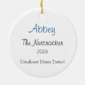 Personalisierte Nutcracker Clara Keepake Keramik o Ornament (Hinten)
