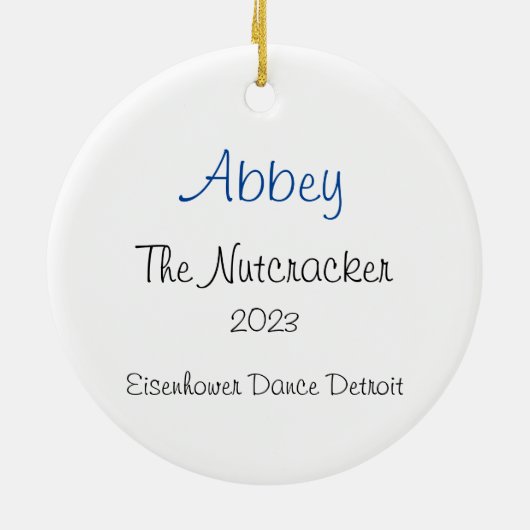 Personalisierte Nutcracker Clara Keepake Keramik o Ornament (Hinten)