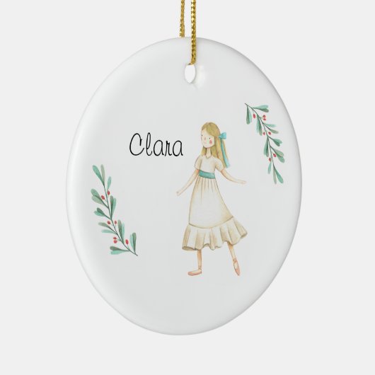 Personalisierte Nutcracker Clara Keepake Keramik o Ornament (Rechts)