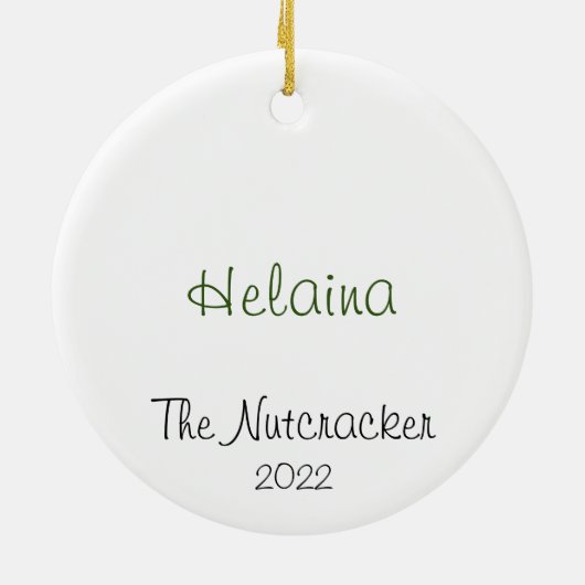 Personalisierte Nutcracker Clara Keepake Keramik o Ornament (Hinten)