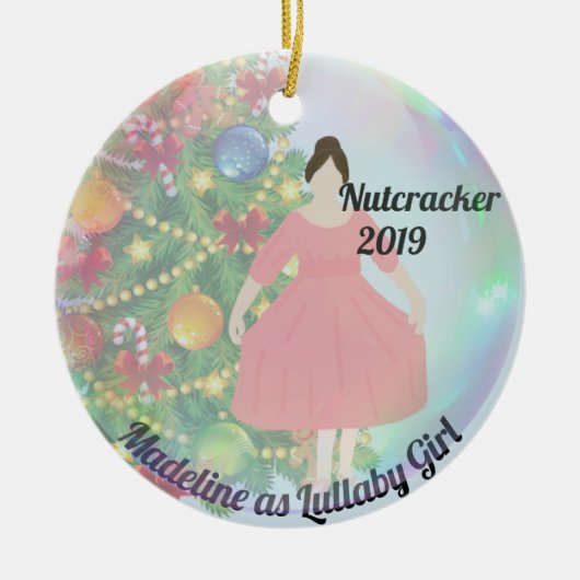 Personalisierte Nutcracker-Ornament - Lullaby Girl Keramik Ornament (Vorne)
