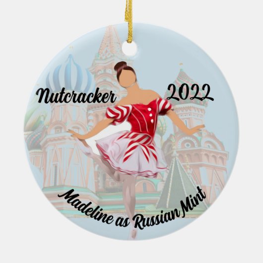 Personalisierte Nutcracker-Ornament - Russische Mü Keramik Ornament (Hinten)