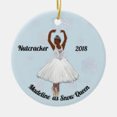 Personalisierte Nutcracker-Ornament - Schneekönigi Keramik Ornament (Vorne)