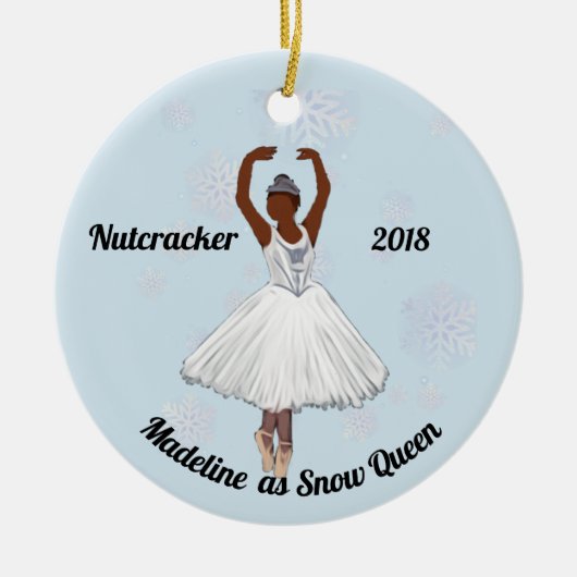 Personalisierte Nutcracker-Ornament - Schneekönigi Keramik Ornament (Vorne)