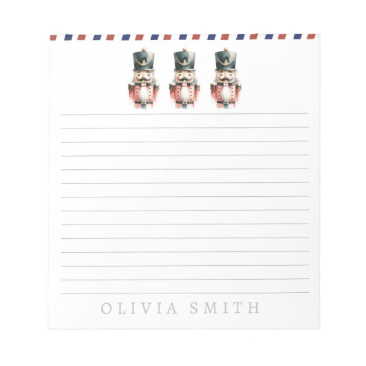 Personalisierte Nutcracker-Wasserfarbe Notizblock (Vorderseite)