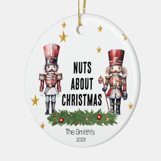 Personalisierte Nutcracker Weihnachten Keramik Ornament (Links)