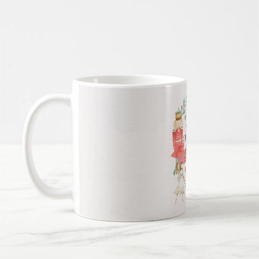 Personalisierte Nutcracker Weihnachtsfeier Tasse (Links)